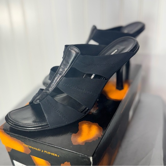 Donald J Pliner Jorry Black Mesh Elastic Heels Size 9.5N with Box & Dust Bag - Picture 11 of 13